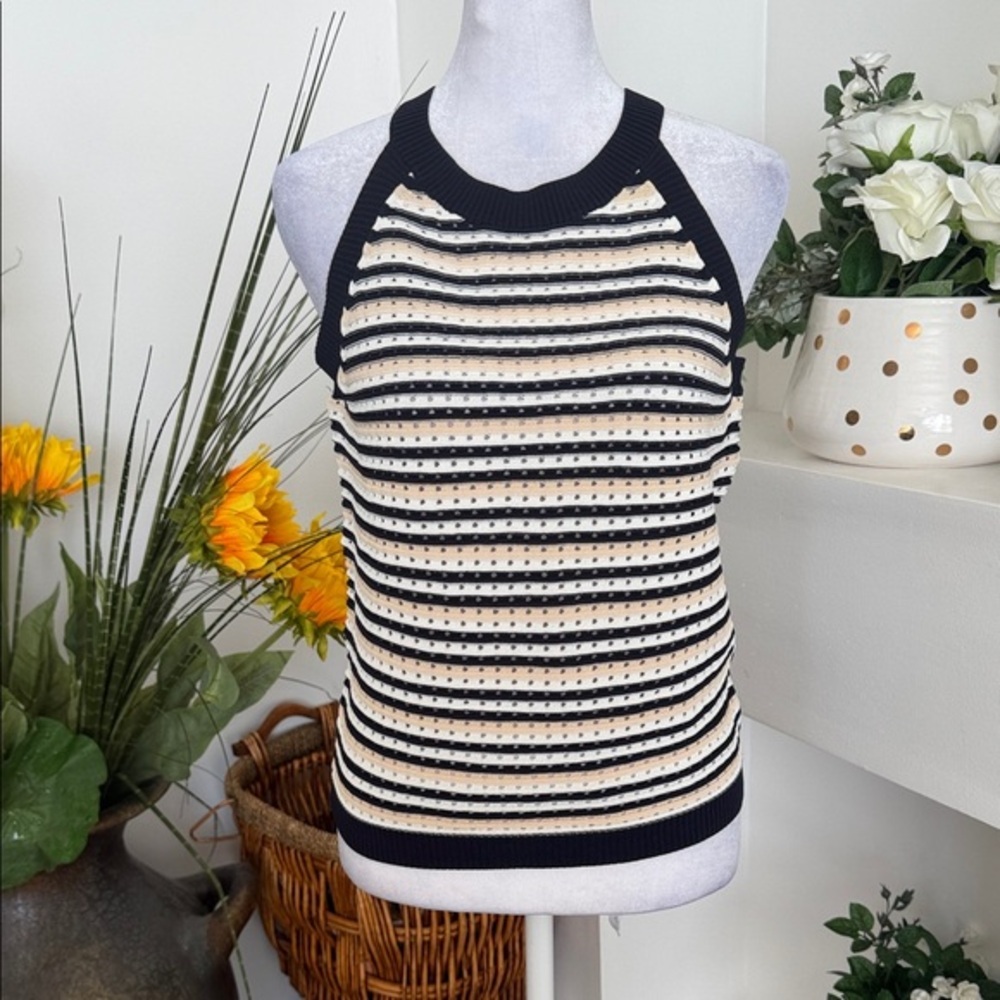 Striped Black and Cream Women's Top